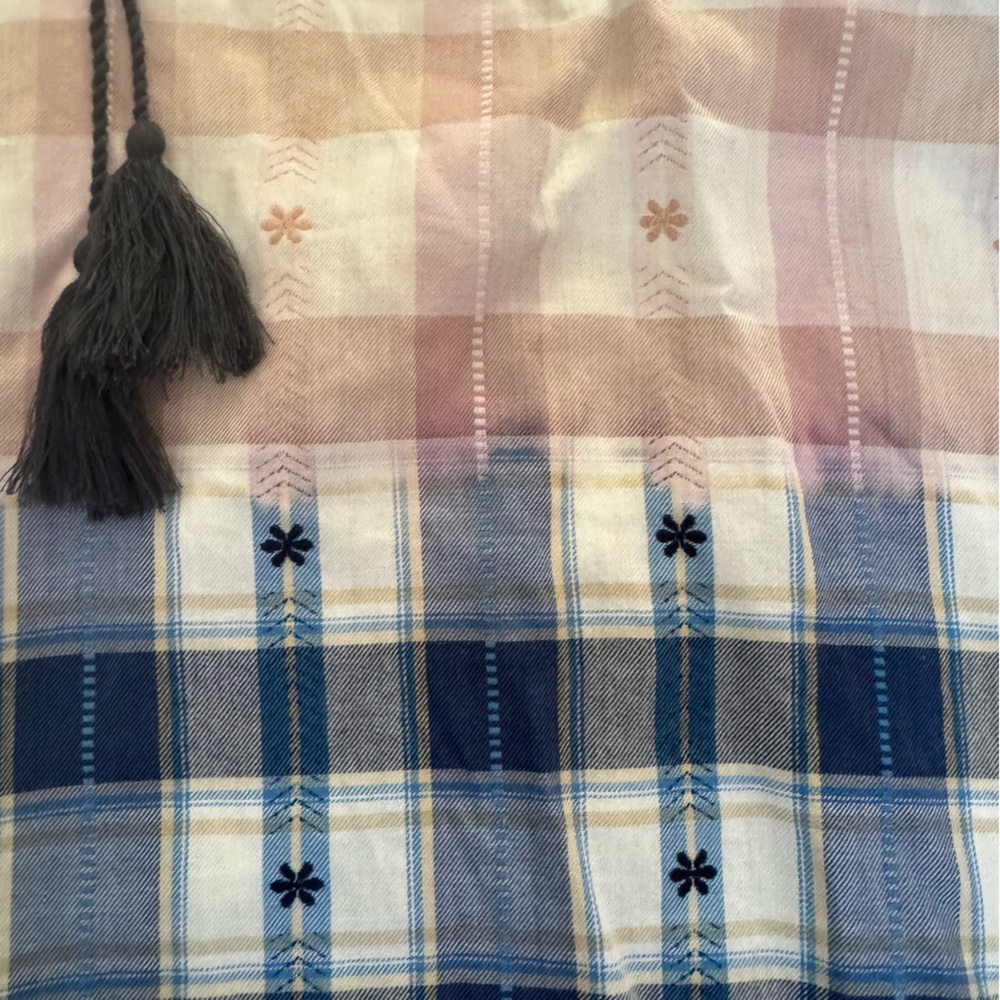 Jag Ombre Plaid Tassel Tunic in Pink and Blue - Picture 3 of 12